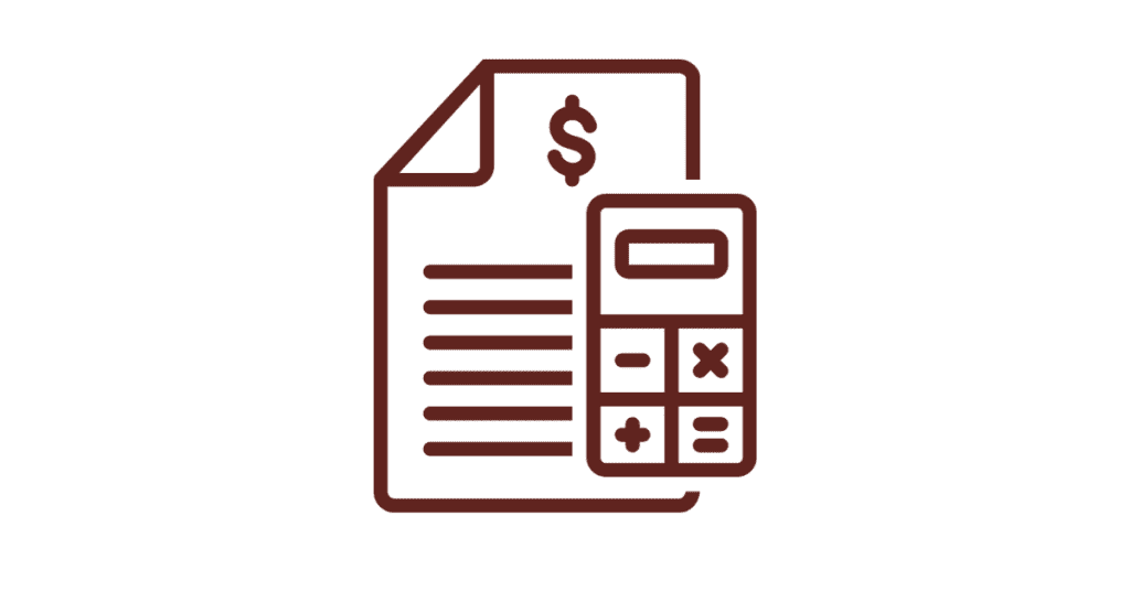 Calculator and budget ledger to show creation of a budget.