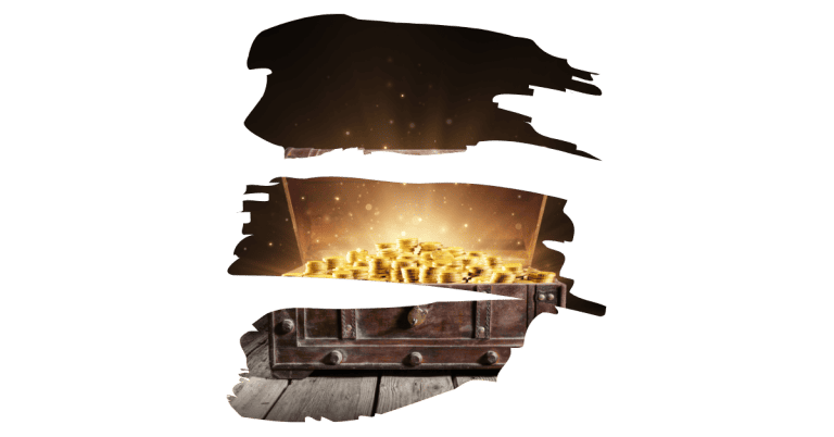 A gold treasure representing your future if you spend less money now.
