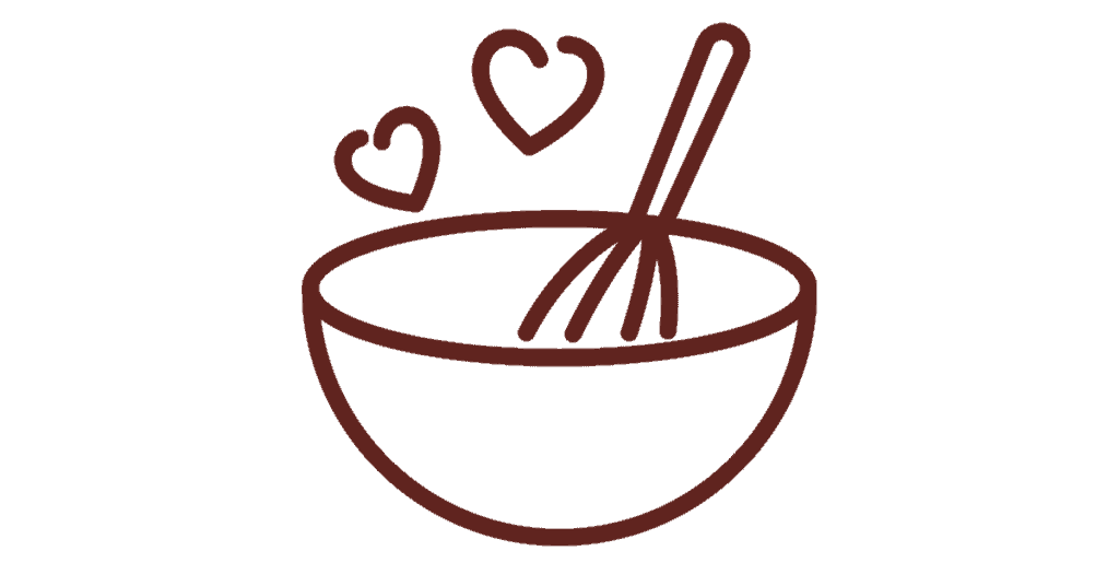 Bowl with whisk and hearts for learning to cook as a way to save money now.
