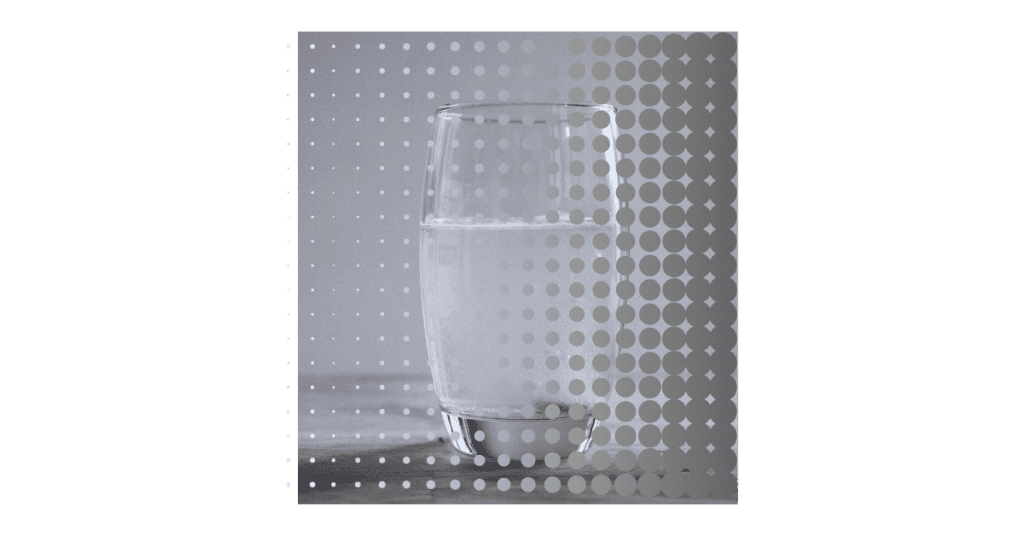 Image of a glass of water representing that dehydration can make you lose focus and make it hard to concentrate.