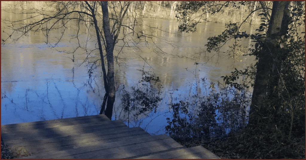 Image of steps leading to water representing the importance of living consciously as we navigate life's decisions.